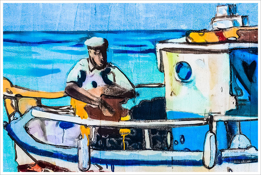 Fishing Boat Painting Kitchen Backsplash Ceramic Tile Mural – iHave4Kings