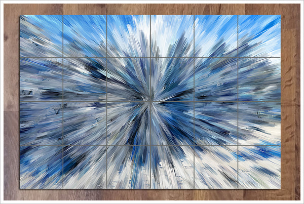 Abstract Burst Painting -  Tile Mural