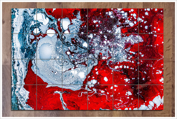 Abstract Red White Blue -  Tile Mural