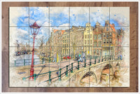 Amsterdam Watercolor Painting -  Tile Mural