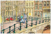 Amsterdam Watercolor Painting -  Tile Mural