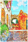 Architecture Watercolor Painting 02 -  Tile Mural
