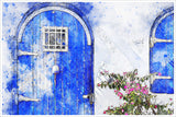 Blue Door Watercolor -  Accent Tile