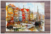 Boats Watercolor Painting v1 -  Tile Mural