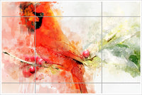 Cardinal Watercolor -  Tile Mural