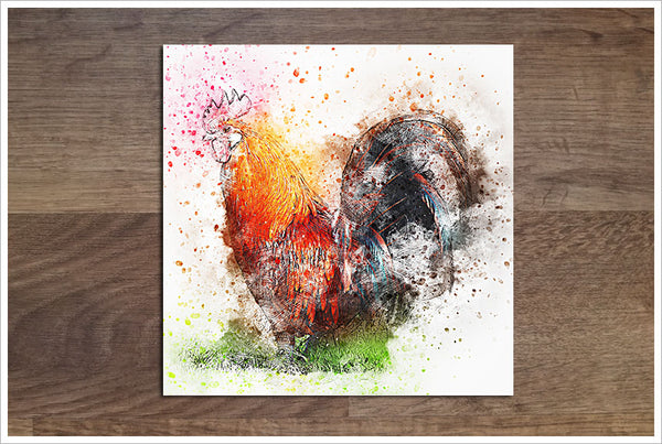 Rooster Watercolor -  Accent Tile
