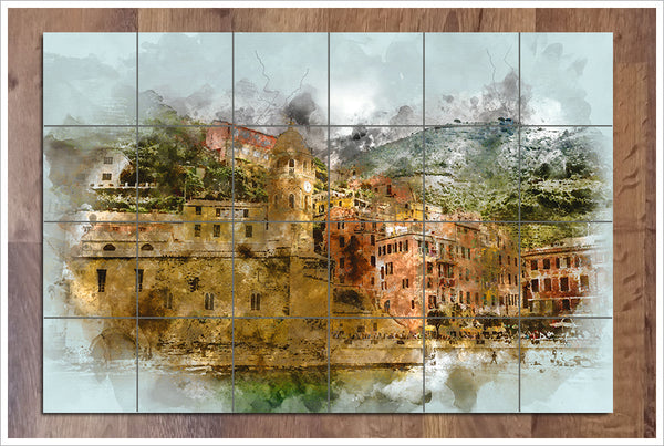 Cinque Terre Italy Painting -  Tile Mural