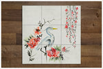 Crane Japanese Painting -  Tile Mural