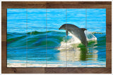 Dolphin Surfing -  Tile Mural