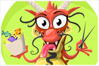 Dragon Eating Cartoon -  Accent Tile