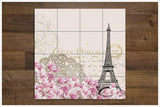 Eiffel Tower & Roses Collage -  Tile Mural