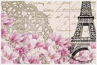Eiffel Tower & Roses Collage -  Tile Mural