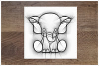 Pencil Sketch Baby Animals Set of 3 -  Accent Tiles