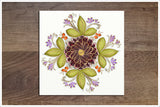 Flower & Leaves Graphic -  Accent Tile