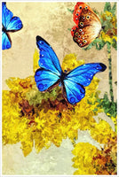 Flowers & Butterflies Painting -  Tile Mural
