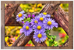 Purple Flowers on Fence -  Tile Mural