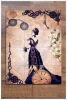 French Steampunk Collage -  Tile Mural