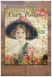French Woman Postcard Collage -  Tile Mural