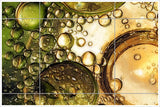 Green Bubbles Abstract -  Tile Mural