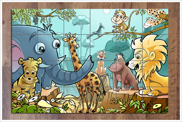 Cartoon Jungle -  Tile Mural