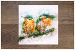 Kingfisher Pair Watercolor -  Accent Tile