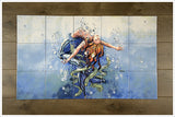Mermaid Floating 18 x 30" -  Tile Mural