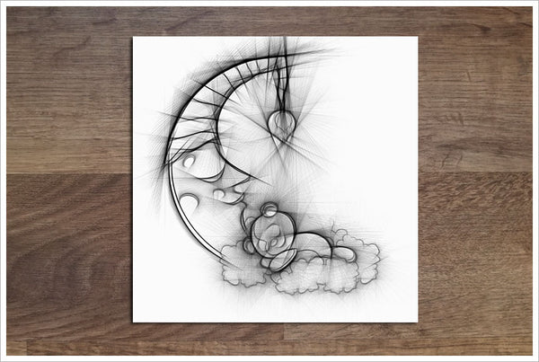 Moon Teddy Bear Sketch -  Accent Tile
