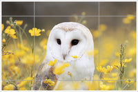 Owl Flowers -  Tile Mural