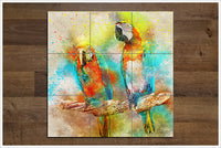 Macaw Parrots Painting -  Tile Mural