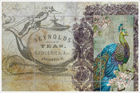 Peacock Tea Ad Collage -  Tile Mural