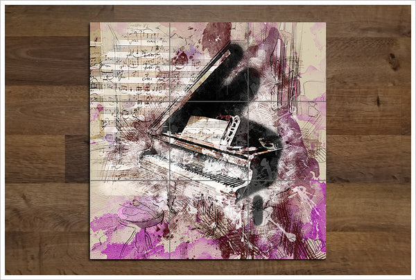 Piano Collage -  Tile Mural