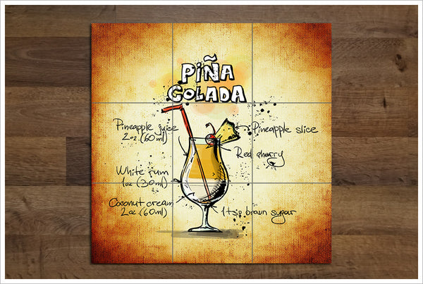 Pina Colada Cocktail -  Tile Mural