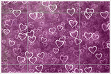 Purple Hearts Background -  Tile Mural