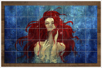 Red Hair Mermaid -  Tile Mural
