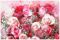 Rose Heart Watercolor -  Accent Tile