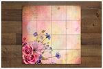 Flowers on Pink Background -  Tile Mural