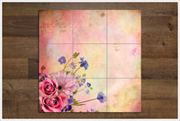 Flowers on Pink Background -  Tile Mural
