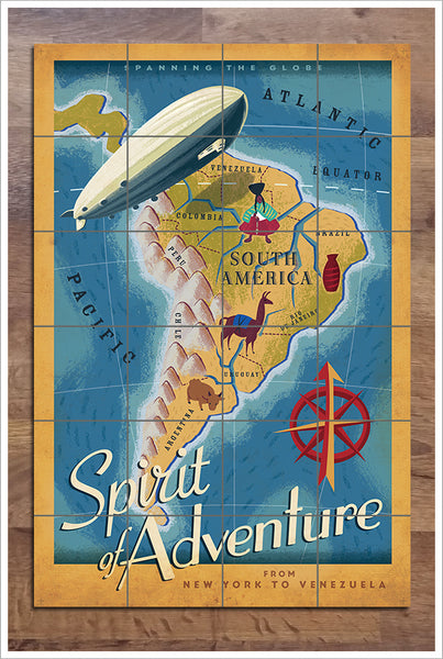 South America Map -  Tile Mural