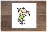 Stick Figure Kids 6 Designs -  Accent Tile