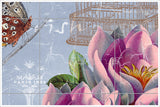 Victorian Flower Butterfly Collage -  Tile Mural