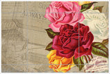 Vintage Rose Collage 02 -  Tile Mural