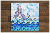 Whale Tail & Waves Painting -  Tile Mural