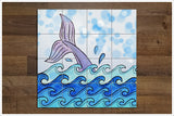 Whale Tail & Waves Painting -  Tile Mural