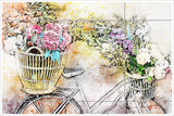 White Bicycle Watercolor Painting -  Tile Mural