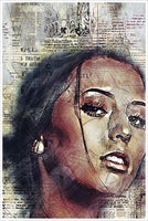 Woman Collage on News Print -  Tile Mural
