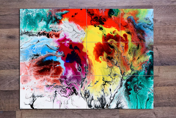 Multi-Color Abstract Painting 01 -  Tile Mural
