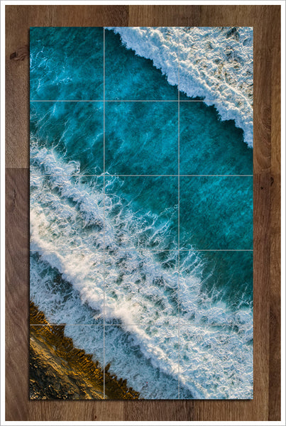 Aerial Ocean Shore Break -  Tile Mural