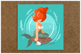 Mermaid with Pearl Graphic -  Accent Tile