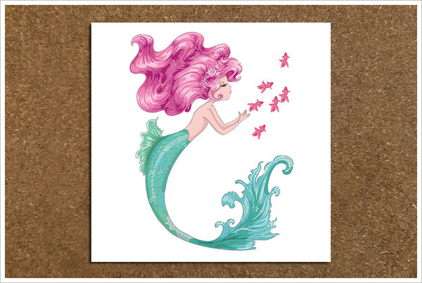 Mermaid with Pink Hair -  Accent Tile