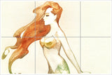 Mermaid Watercolor -  Tile Mural